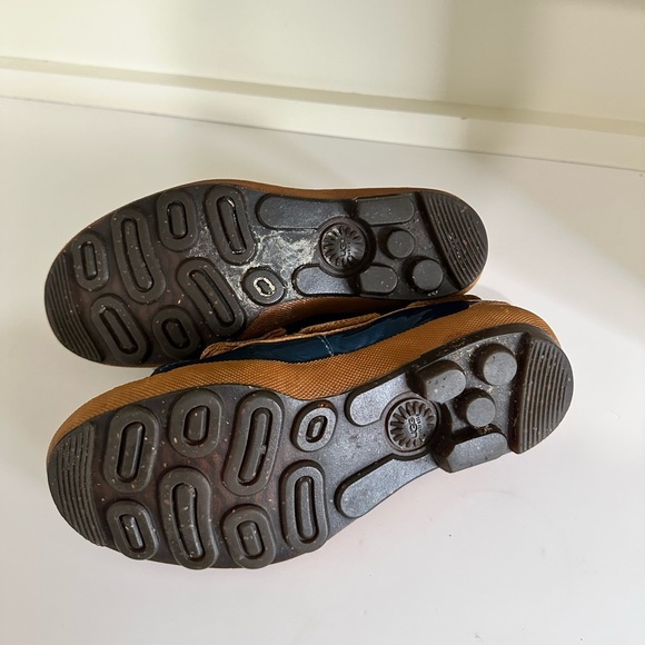 Womens Navy UGG Australia Ashdale Leather Slip On Duck Shoes - Picture 5 of 6